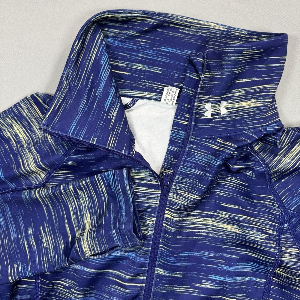 Under Armour Cold Gear Sweater Women's XS Blue Camo Mock‎ Neck 1/2 Zip